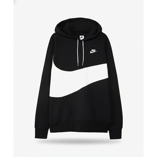 Nike Swoosh Print Hoodie Black White, Men