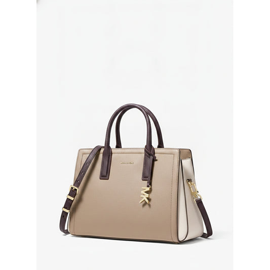 Michael Kors Laila Colorblock Leather Satchel Birch Multi, Women