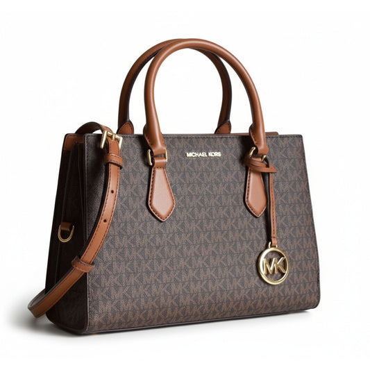 Michael Kors Signature Logo Satchel Brown (35S3G6HS2B-BROWN) Women