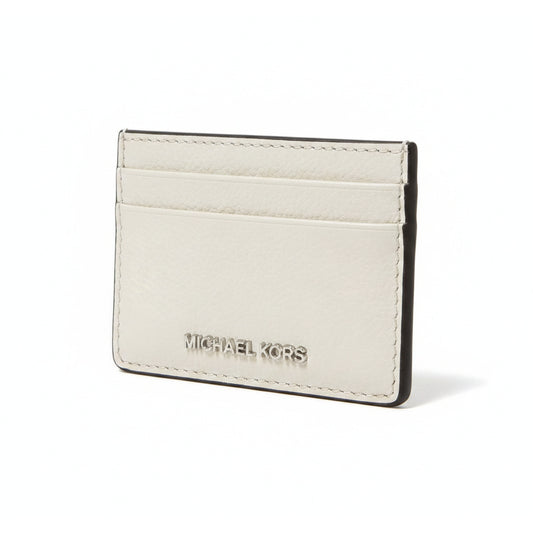 Michael Kors Jetset Pearl Grey Leather Card Holder, Women