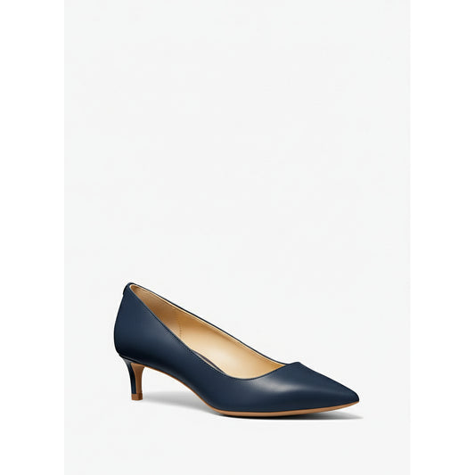 Michael Kors Navy Pointed Toe Kitten Heel Pump (40R3ALMP1L-NAVY) Women