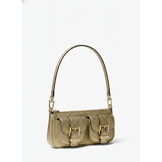 Michael Kors Pale Gold Metallic Baguette Shoulder Bag, Women