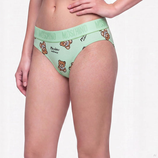 Moschino Toy Bear Print Bikini Brief Mint Green (A13174417-1449), Women