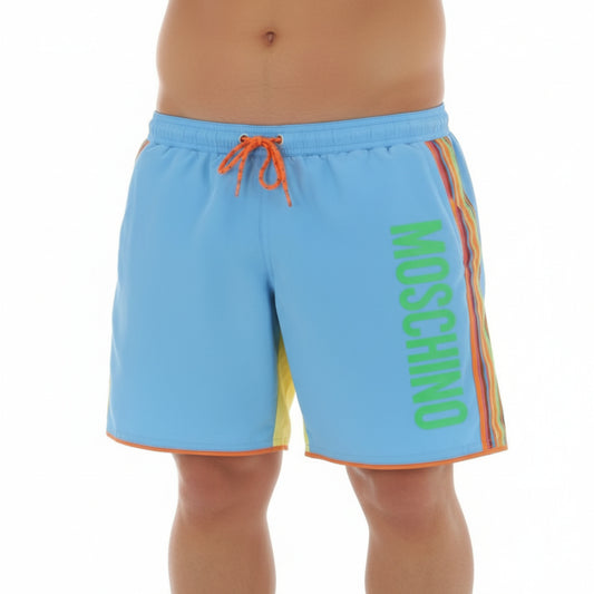 Moschino Blue Rainbow Stripe Swim Shorts (A42119301-1305) Men