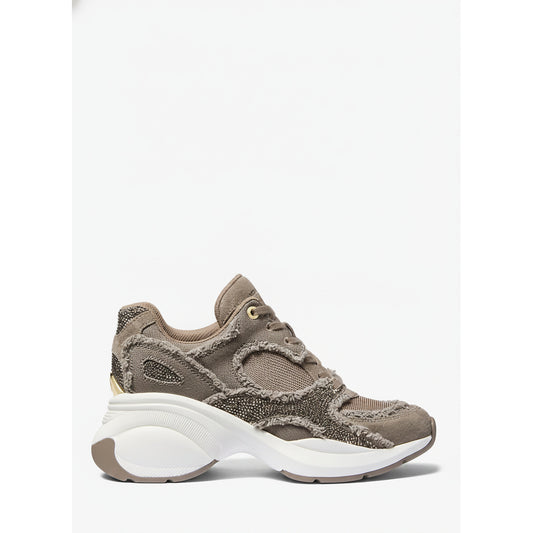 Michael Kors Zuma Frayed Canvas Chunky Sneaker Birch, Women