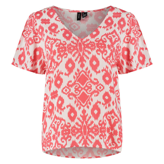 Vero Moda Easy Joy V-neck S/S Shirt (10307987-DUBARRY) Women