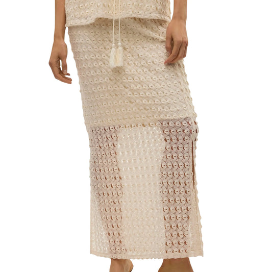 Vero Moda Dylie HW Long Woven Skirt (10330941-BIRCH) Women