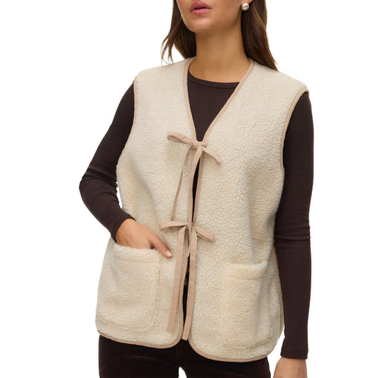 Vero Moda Cleo Short Gilet (10338242-OATMEAL) Women