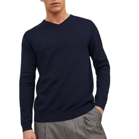 Jack & Jones Basic Knit V-Neck Sweater (12137194-NAVYBLAZER) Men