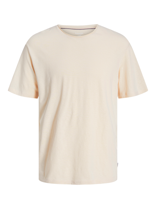 Jack & Jones Essentials JJESUMMER LINEN TEE SS O-NECK LN White (12246718-White) Men