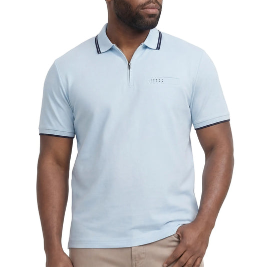 Jack & Jones Fusion Branding Zip Polo (plussize) (12297139-OMPHALODES) Men
