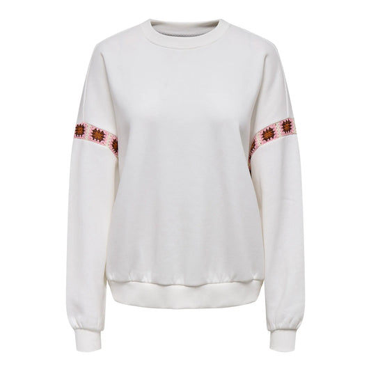 Only Luni Crew Neck Embroidery Sweater (15347686-CLOUDDANCER) Women