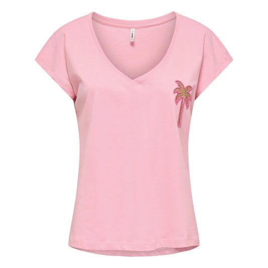 Only Melda V-Neck Shirt (15348461-ROMANCEROSE) Women