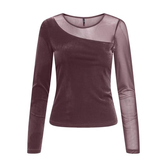 Only Smooth Mix Top Longsleeve Shirt (15360668-WINETASTING) Women