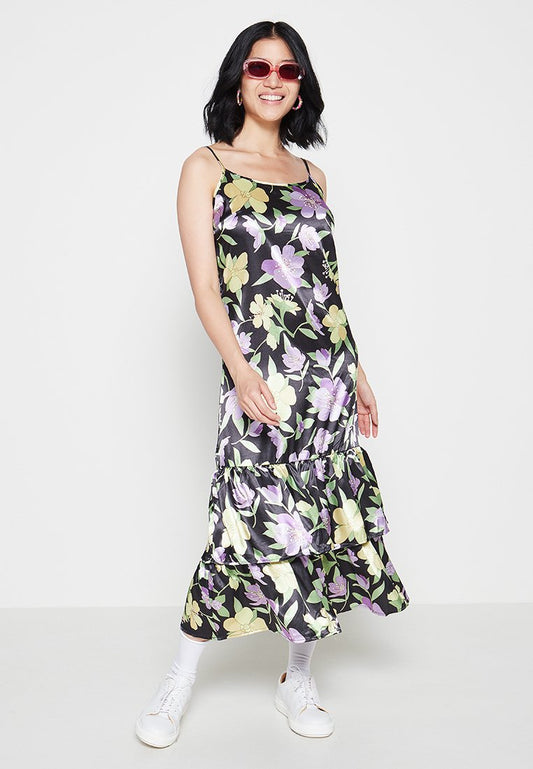 VIHAYA STRAP FLOUNCE MIDI DRESS/ZL Women