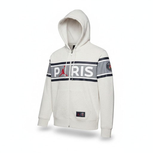 Nike Paris Jordan Zip-Up Hoodie White Grey, Men