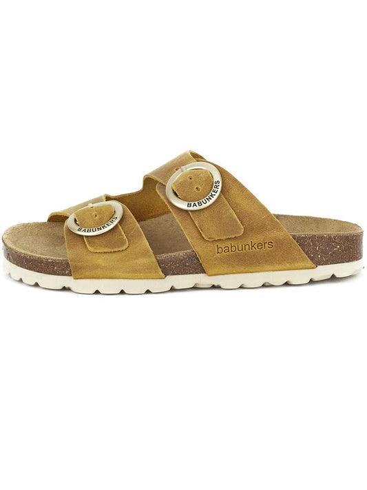 BABUNKERS Family Leather Mules Yellow Women