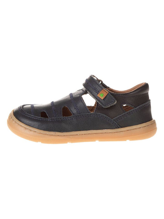 El Naturalista Leather Ballet Flats Navy Kids