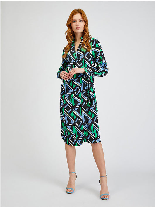 orsay Dress Black / Green / Light Blue Women