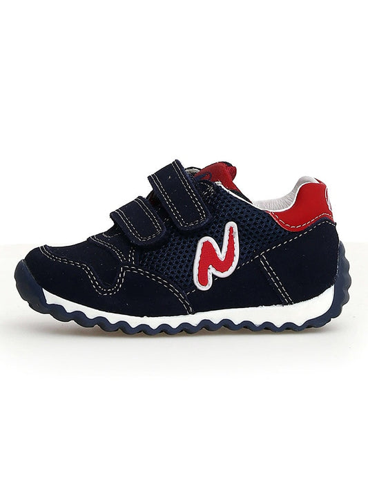Naturino Leather Sneaker "Sammy 2" Black / Navy / Red Kids