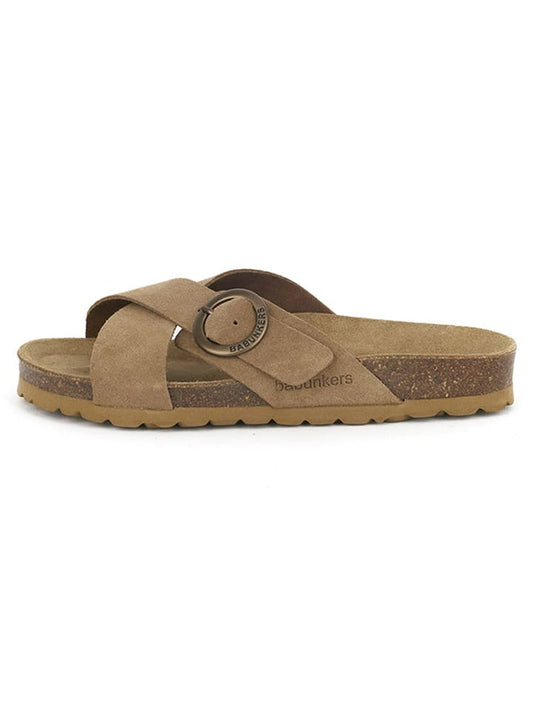 BABUNKERS Family Leather Mules Light Brown Women