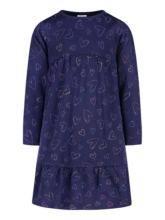 Salt and Pepper Dress Navy Kids