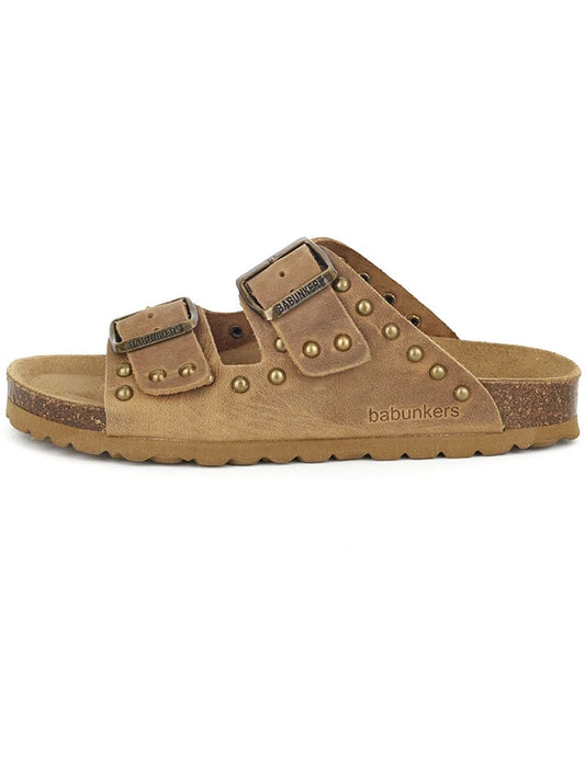 BABUNKERS Family Leather Mules Light Brown Women