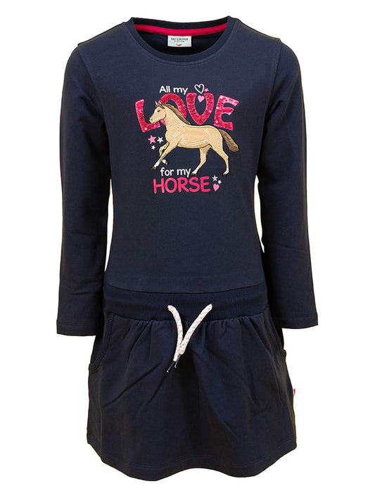 Salt and Pepper Dress Navy Kids