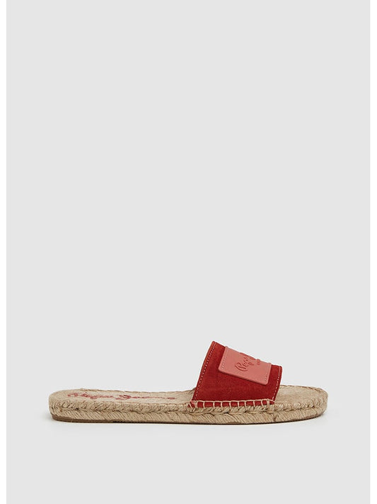 Pepe Jeans FOOTWEAR Leather Mules Red Women