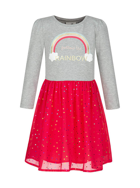 happy girls by Eisend Dress Light Grey / Red Kids