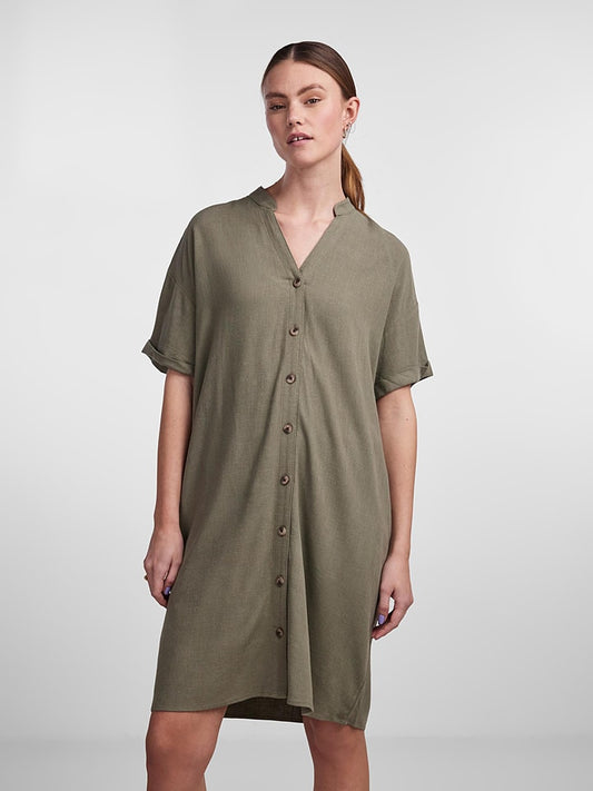 Pieces Dress Khaki Women