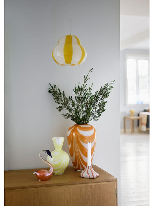 Bahne Candlestick White / Orange (W)12 x (H)11,5 x (D)6,5 cm Unisex