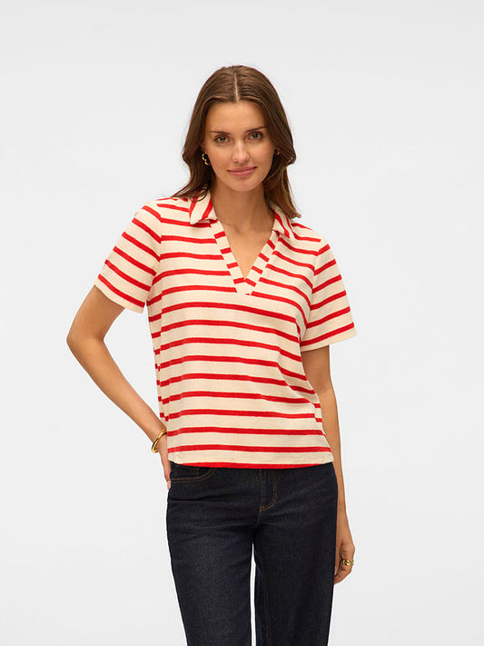 Vero Moda Polo Shirt Cream / Red Women