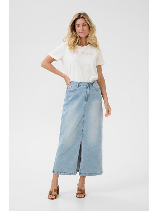 Kaffe Denim Skirt Light Blue Women