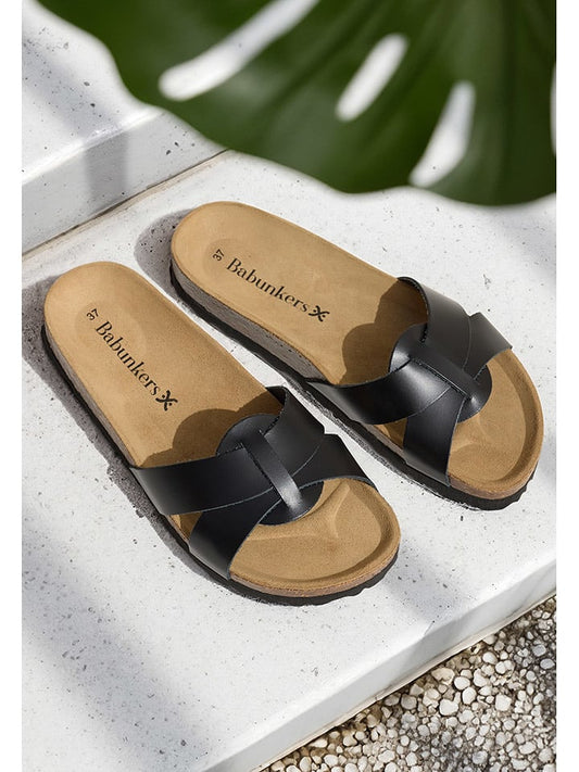 BABUNKERS Family Leather Mules Black Women