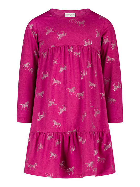 Salt and Pepper Dress Pink Kids