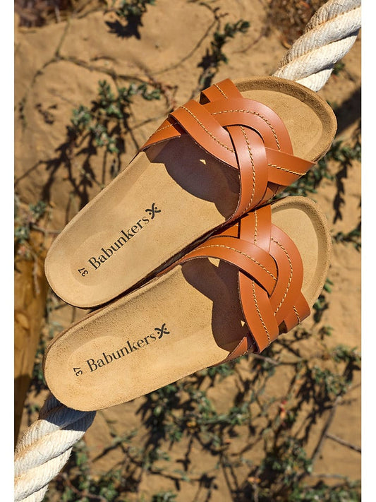 BABUNKERS Family Leather Mules Brown Women
