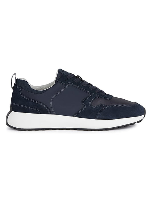Geox Leather Sneaker "Volpiano" Navy Men