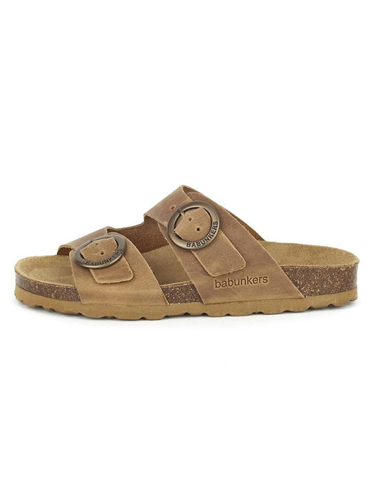 BABUNKERS Family Leather Mules Light Brown Women