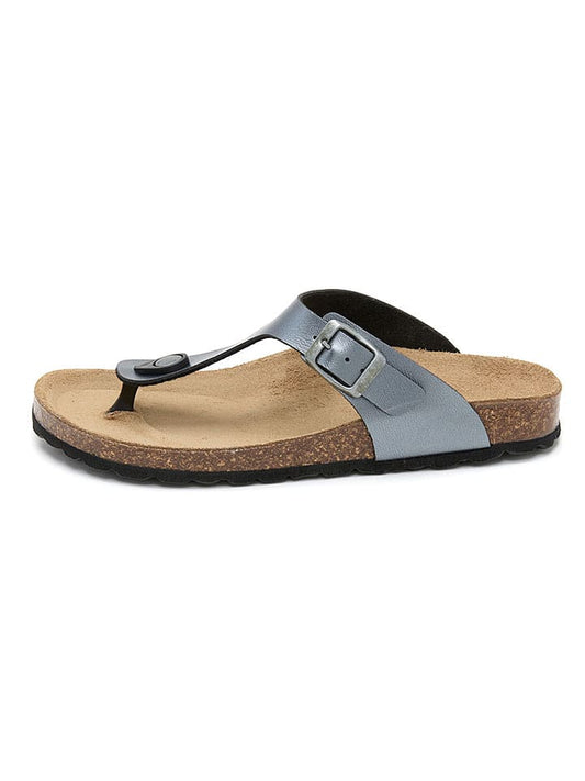 billowy Flip Flops Silver Women