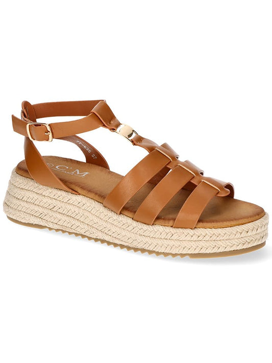 C'M Wedge Espadrille Light Brown Women