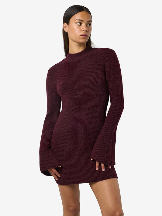 Noisy may Knitted Dress Burgundy Women