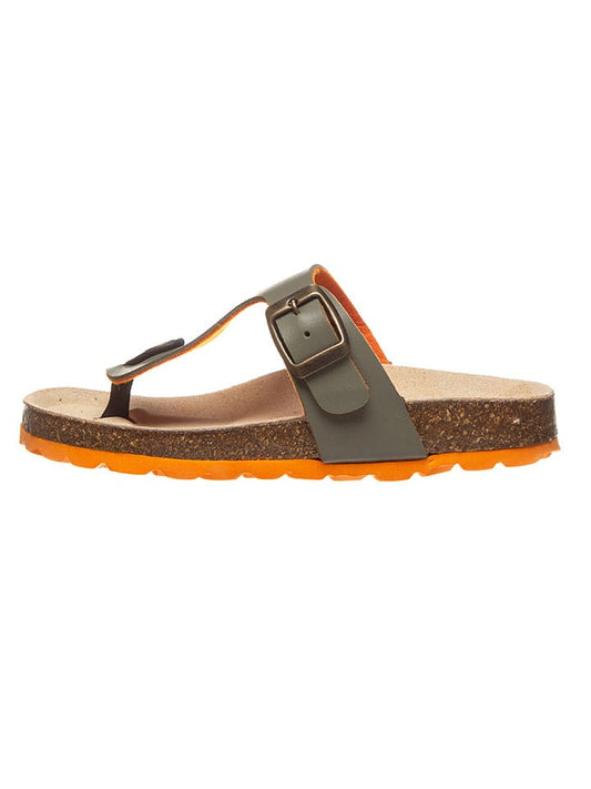 billowy Flip Flops Khaki / Orange Women