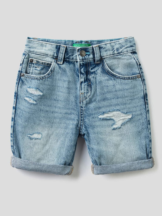 Benetton Denim Shorts Light Blue Kids