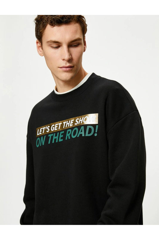 Koton 4wam70394mk Men's Sweat Black Unisex