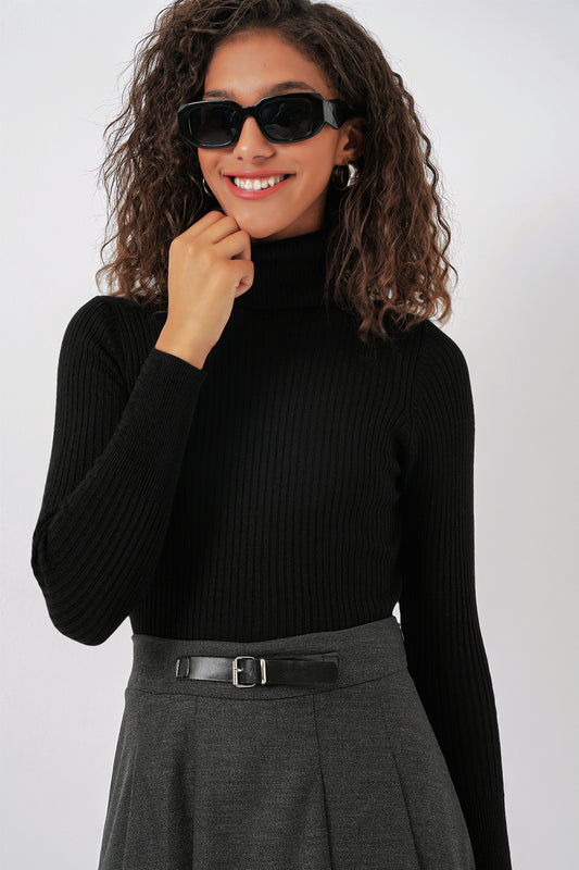 Bigdart Turtleneck Knitwear Sweater - Black Women
