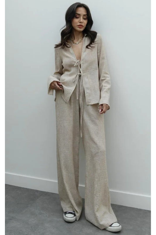 My Blog Mink Short Kimono and Pants Set Women