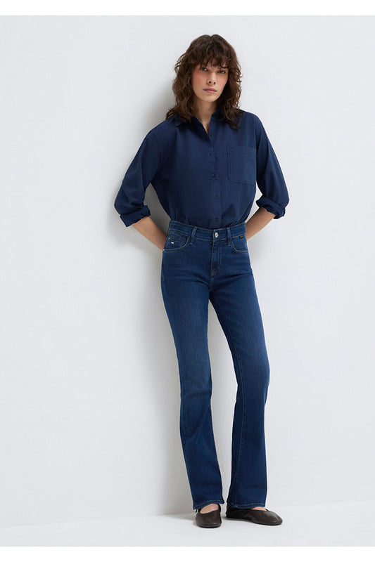 Mavi Molly Gold Classic Dark Jean Trousers Blue Women