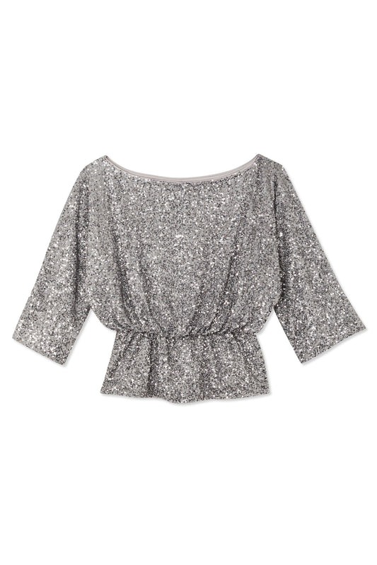 Never Fully Dressed Gun Metal Sequin Tilly Top (NEN21E02F-D11) Women