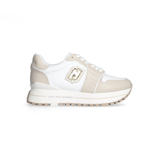 LIU JO MAXI WONDER 85 - SNEAKER CALF WHITE/SAND Women